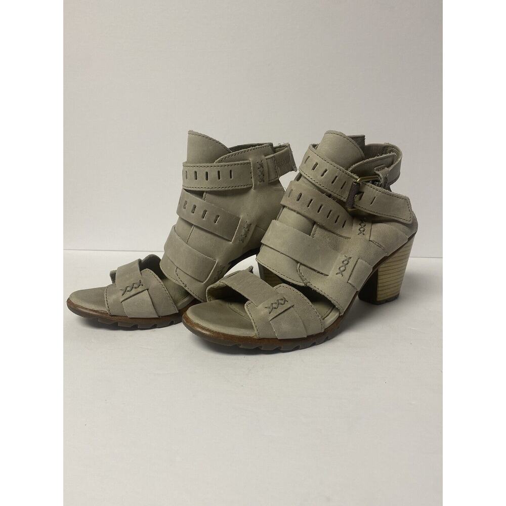 Sorel Womens Nadia Buckle Size 8.5 Sandals Leather Bootie Heel